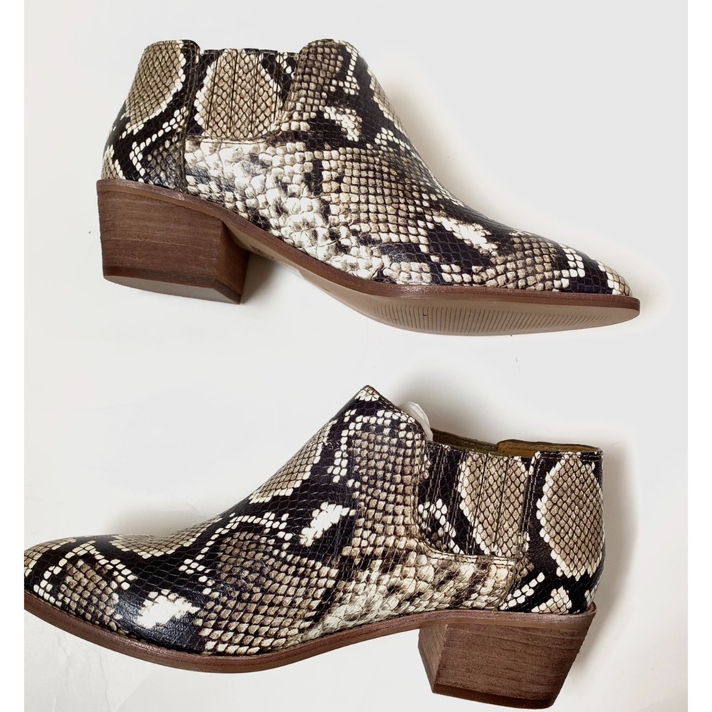 NWT Madewell Sonia Leather Snakeskin Chelsea Boot
